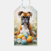 Boxer Hund mit Ostereiern Urlaub Geschenkanhänger (Vorderseite)