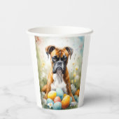 Boxer Hund mit Ostereiern Urlaub Pappbecher (Rückseite)