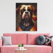 Boxer Hund mit Rose Ölgemälde | Leinwand Art (Insitu (Wohnzimmer))