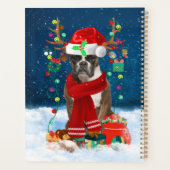 Boxer Hund mit Weihnachtsgeschenken Planer (Rückseite)