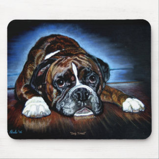 Boxer-Hund Mousemat, verfolgen müdes Mousepad