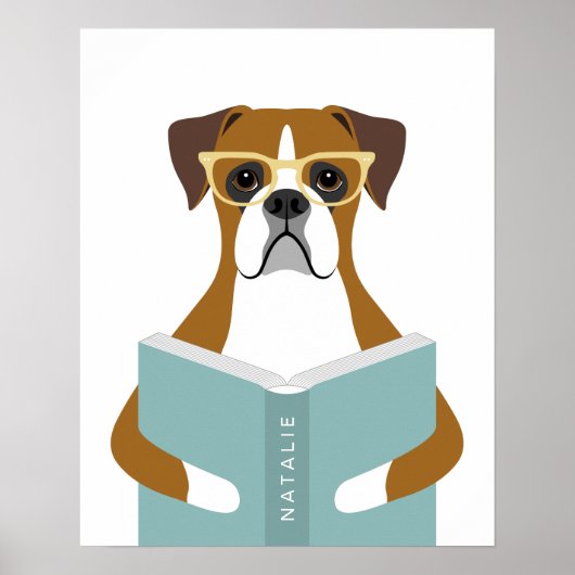 Boxer-Hund personalisierter Druck Poster (Vorne)