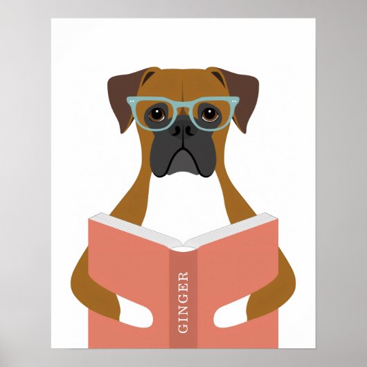 Boxer-Hund personalisierter Druck Poster (Vorne)