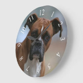 Boxer-Hund Portrait Runde Wand Uhr (Winkel)