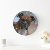 Boxer-Hund Portrait Runde Wand Uhr (Zuhause)
