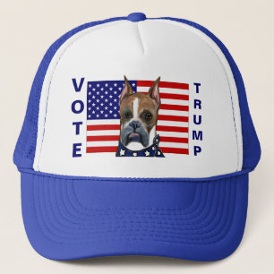 Boxer-Hund-Porträt Trucker-Mütze Truckerkappe