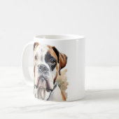 Boxer Hund-Pose in Wasserfarbe Kaffeetasse (Vorderseite Links)