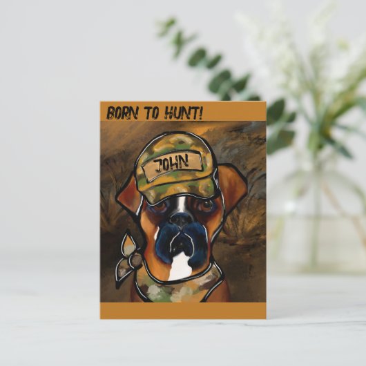 Boxer Hund Postkarte (Stehend Vorderseite)