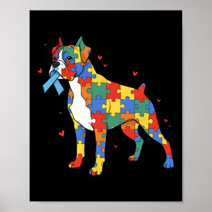 Boxer-Hund Puzzle Autismus-Bewusstsein Autistische Poster