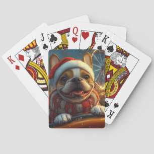 Boxer-Hund-Roller-Coaster-Weihnachten Spielkarten