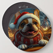 Boxer-Hund-Rollercoaster-Weihnachten Button (Vorne & Hinten)