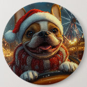 Boxer-Hund-Rollercoaster-Weihnachten Button (Vorderseite)