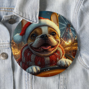 Boxer-Hund-Rollercoaster-Weihnachten Button