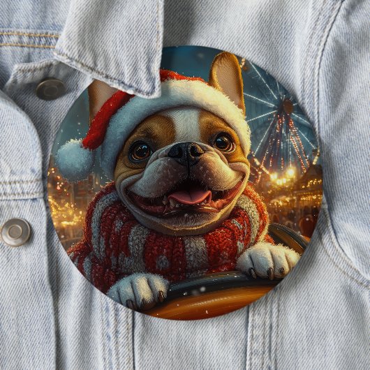 Boxer-Hund-Rollercoaster-Weihnachten Button (Beispiel)