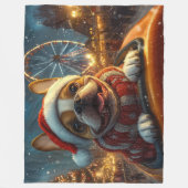 Boxer-Hund-Rollercoaster-Weihnachten Fleecedecke (Vorderseite)