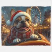 Boxer-Hund-Rollercoaster-Weihnachten Fleecedecke (Vorderseite (Horizontal))