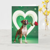 Boxer-Hund Rosen-Liebeskarte Karte (Gelbe Blume)