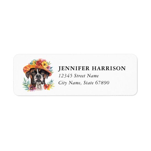 Boxer-Hund Rücksende-Adressetiketten (Vorne)
