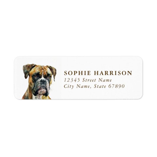 Boxer-Hund Rücksendeadress-Etiketten (Vorne)