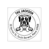 Boxer Hund Rücksendeadresse Gummistempel (Prägung)
