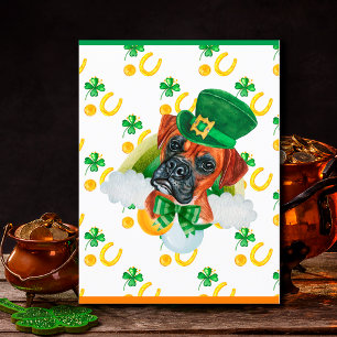 Boxer-Hund Shamrock St. Patricks Tag Feiertagspostkarte