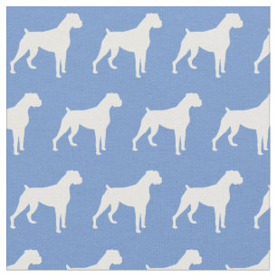 Boxer Hund Silhouette Pet Light Blue Stoff