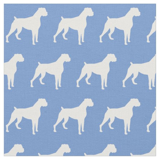 Boxer Hund Silhouette Pet Light Blue Stoff (Nahaufnahme)