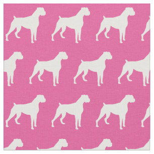 Boxer Hund Silhouette Pet Pink Stoff