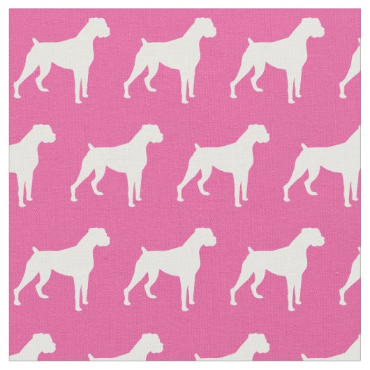 Boxer Hund Silhouette Pet Pink Stoff (Nahaufnahme)