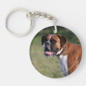 Boxer-Hund stehend Schlüsselanhänger (Vorderseite)