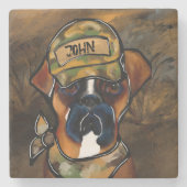 Boxer Hund Steinuntersetzer (Vorderseite)