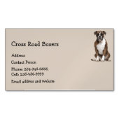 Boxer Hund Tier Magnetische Visitenkarte (Vorderseite)
