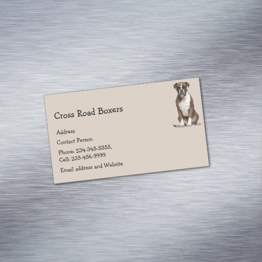Boxer Hund Tier Magnetische Visitenkarte (Beispiel)