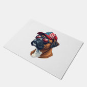 Boxer Hund trägt White Red Blue Fußmatte