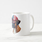 Boxer Hund trägt White Red Blue Kaffeetasse (VorderseiteRechts)