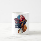 Boxer Hund trägt White Red Blue Kaffeetasse (Mittel)