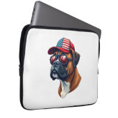 Boxer Hund trägt White Red Blue Laptopschutzhülle (Vorne Rechts)