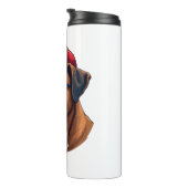 Boxer Hund trägt White Red Blue Thermosbecher (Nach rechts gedreht)