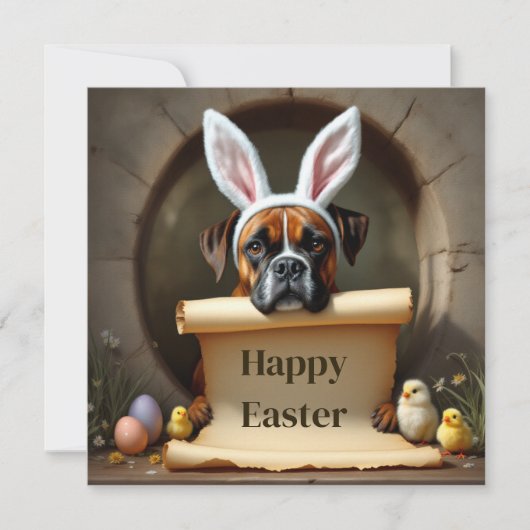 Boxer Hund und die Botschaft Feiertagskarte (Vorderseite)