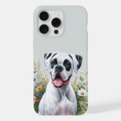Boxer Hund und Wildblumen iPhone Hülle (Rückseite)