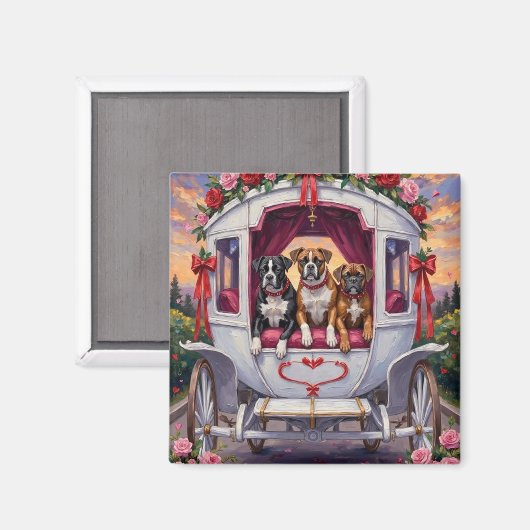 Boxer Hund Valentinstag Magnet (Vorderseite/Rückseite)