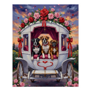 Boxer Hund Valentinstag Poster