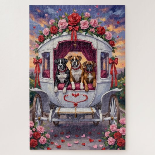 Boxer Hund Valentinstag Puzzle (Vertikal)
