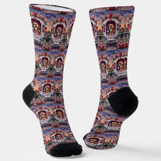 Boxer Hund Valentinstag  Socken (Gewinkelt)