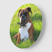 Boxer - Hund - Wall-Uhr Große Wanduhr (Winkel)