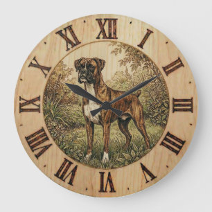 Boxer-Hund-Wanduhr - Spielzeughunde-Dekor Große Wanduhr