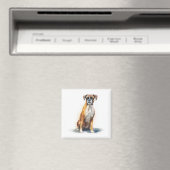 Boxer-Hund-Wasserfarben-Kunst Magnet (In Situ (Geschirrspüler))