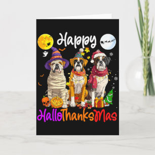 Boxer Hund Weihnachten Erntedankfest Frohes Hallow Karte