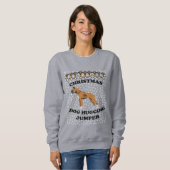 Boxer Hund Weihnachts-Hund umarmen Sweatshirt (Vorne ganz)