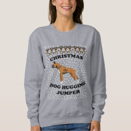 Boxer Hund Weihnachts-Hund umarmen Sweatshirt